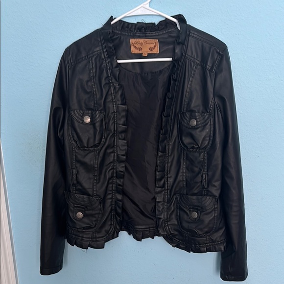 Body Central Black Faux Leather Jacket with Pockets – Vegan Leather - Picture 1 of 14